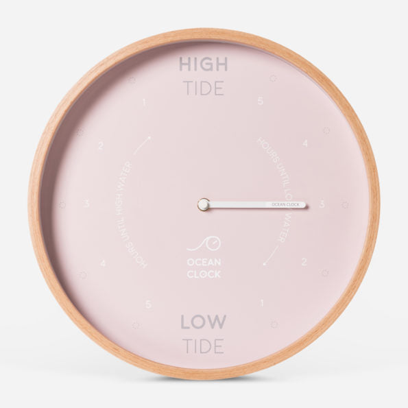 Ocean Clock - Tide Clock / Horloge des marées - Pink Shell (English)